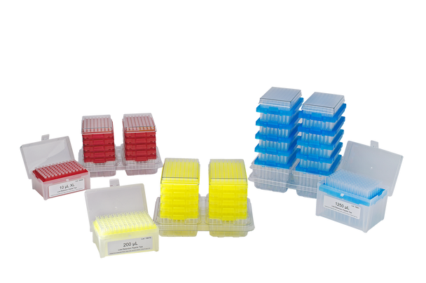  1000 μl Filter universal Pipette Tips, Filter, Racked, Sterile, 96/pk, 960/box